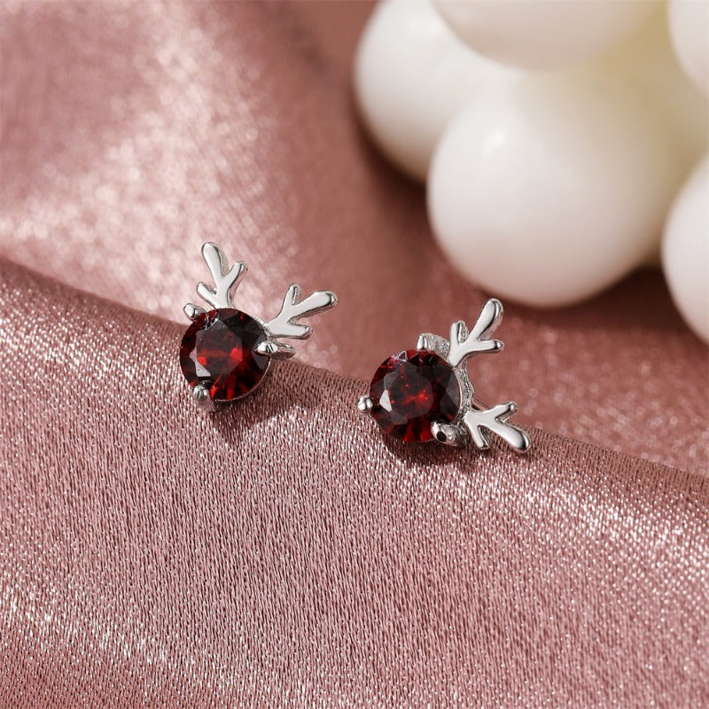 Wholesale Christmas Little Elk Alloy Stud Earrings