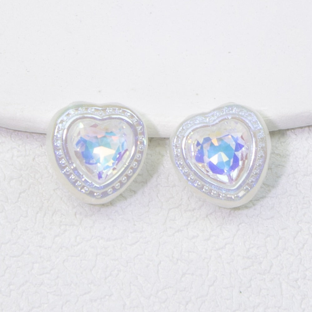 Wholesale 10pcs Colorful Sweet Diamond Love Fantasy Straight Hole Beads