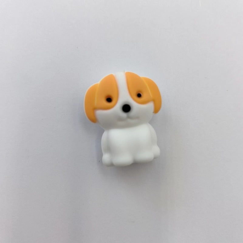 Wholesale 10pcs 3D Stereoscopic Silicone Puppy Beads Cute Cartoon Bead Beads
