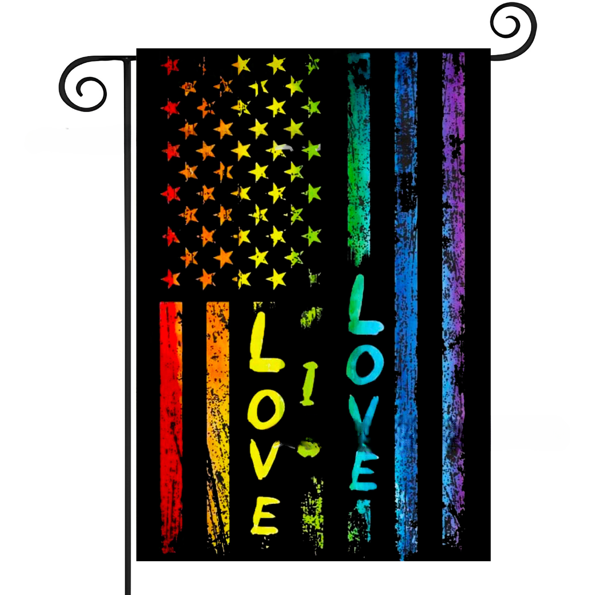 Wholesale Linen LGBT Rainbow Garden Flag
