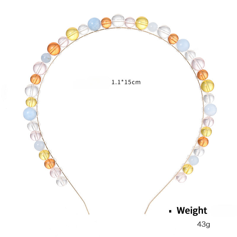 Wholesale Colorful Glass Beads Beaded Hair Hoops