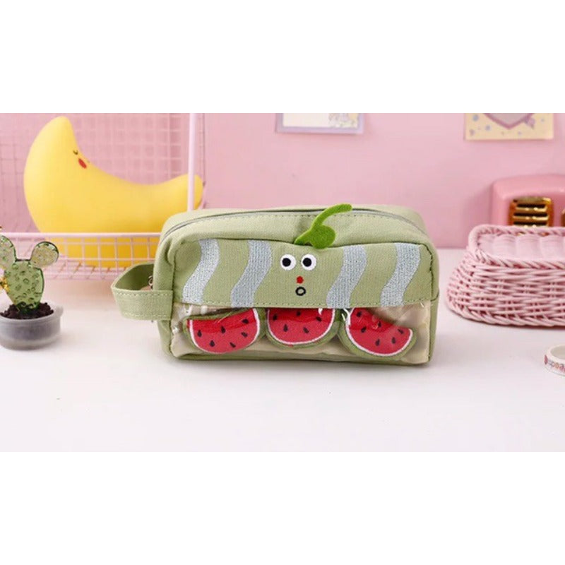 Wholesale Cartoon Fruit and Vegetable Canvas Pencil Bag