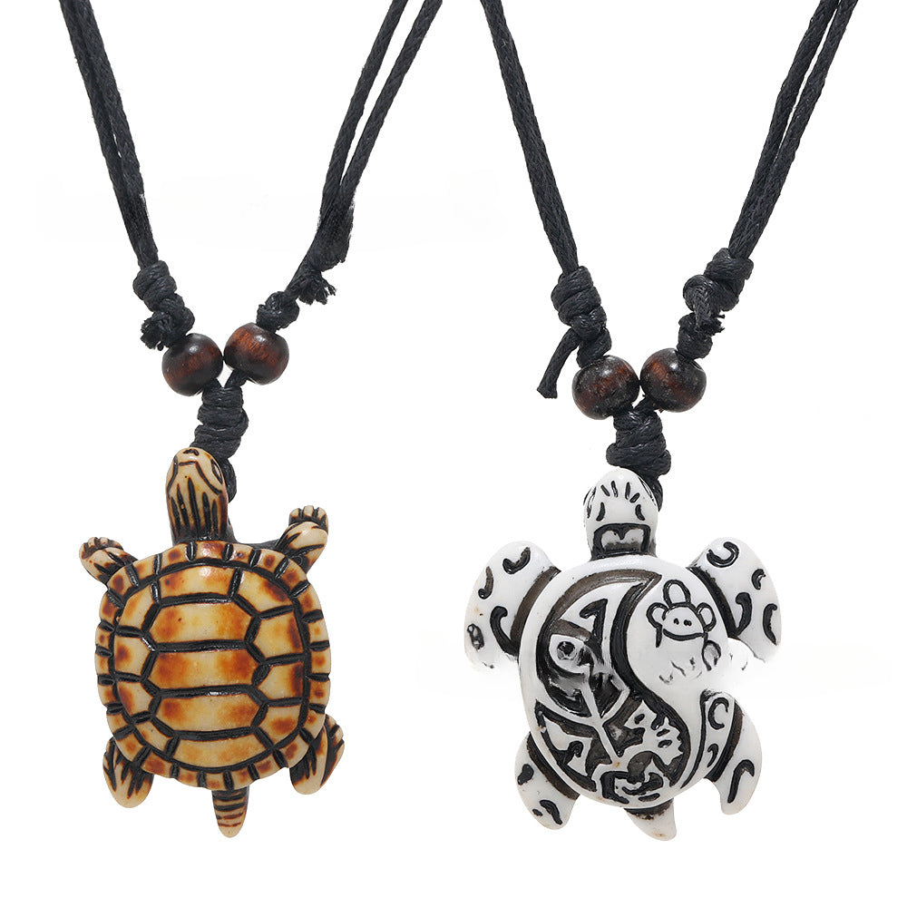 Wholesale male retractable wax wire resin creative turtle pendant