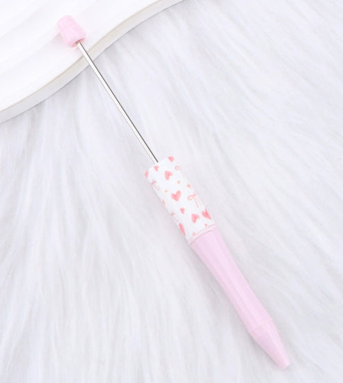 Wholesale DIY Pink Bow Pattern Printed Beaded Pen