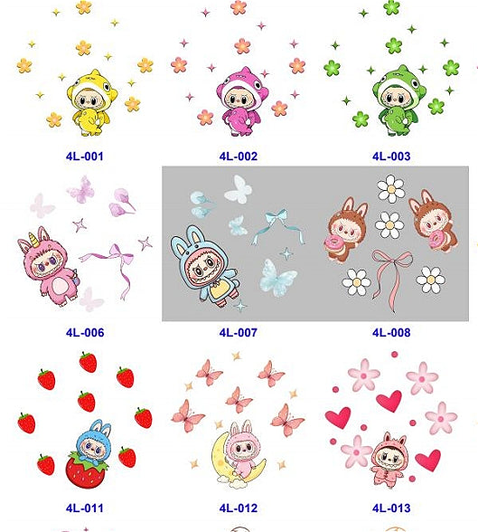 Wholesale 16pcs Pajamas Cartoon 16oz Cup Lid Stickers