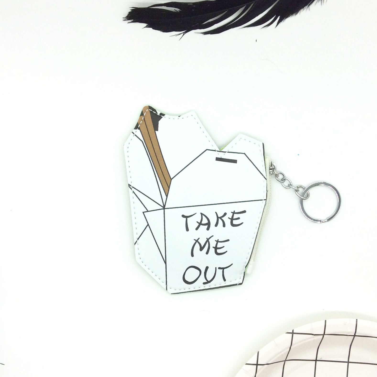 Wholesale PU Cute Chips Swan Diamond Mini Coin Purse Keychain