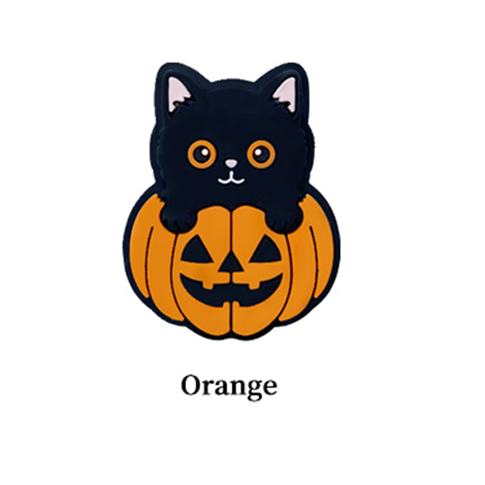 Wholesale 20pcs Cartoon Cute Halloween Pumpkin Kitten Silicone Beads