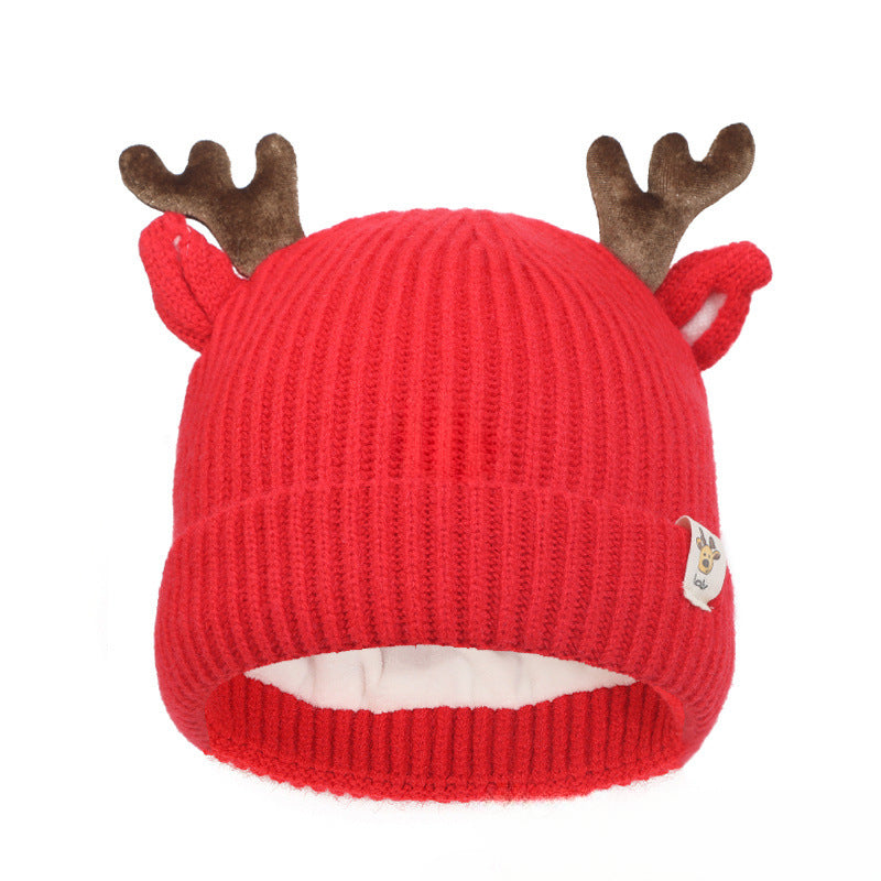 Wholesale Children's Velvet Deer Horn Set Wool Scarf