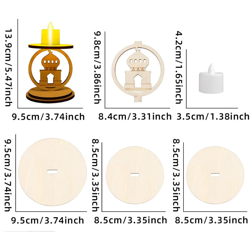 Wholesale of Wooden Three-dimensional Ornaments for Lent Candle Holders