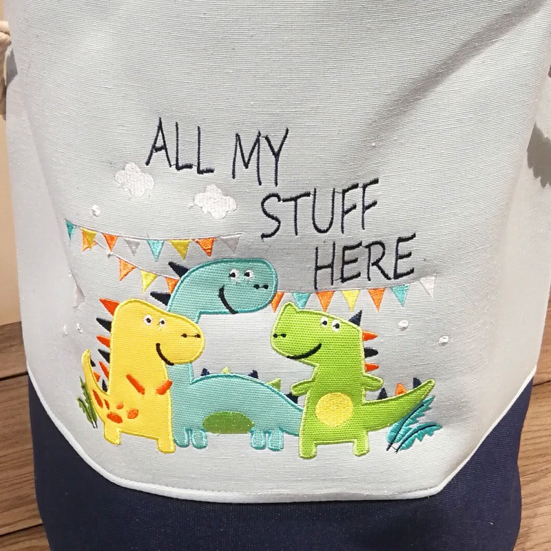 Wholesale Canvas Foldable Cartoon Dinosaur Storage Basket