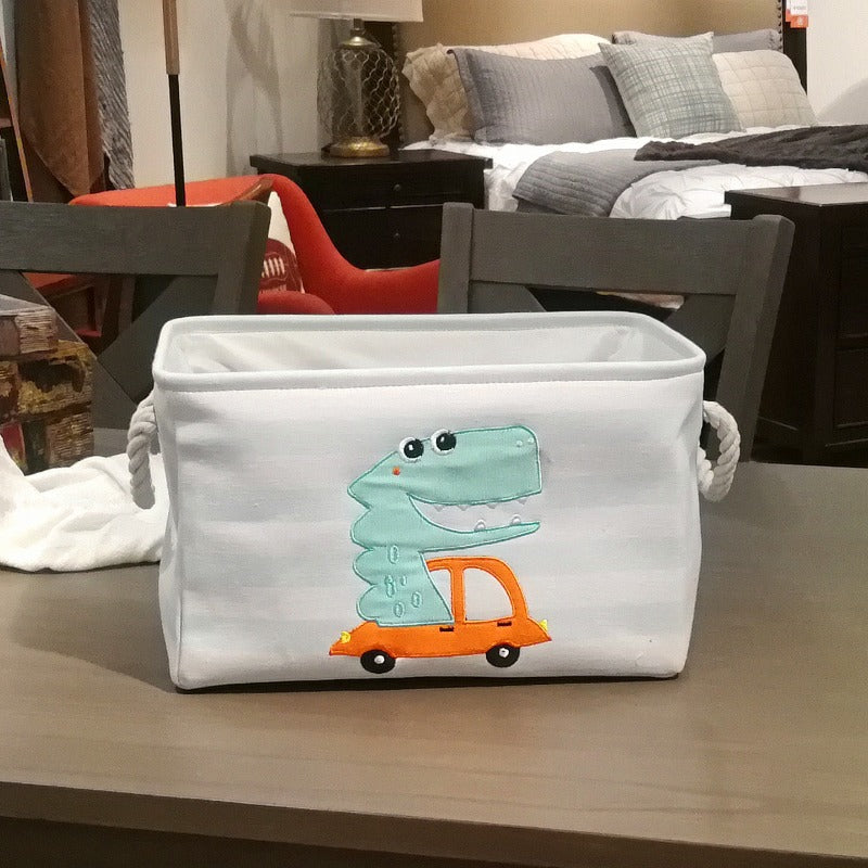Wholesale Canvas Foldable Cartoon Dinosaur Storage Basket