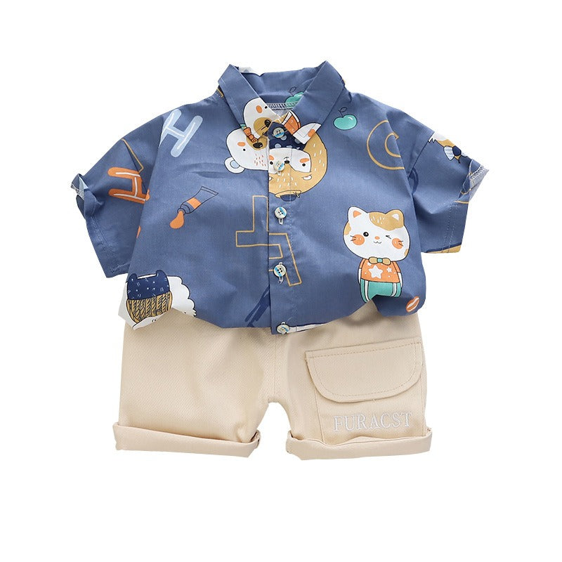 Wholesale of Boys' Cotton Shirts and Shorts Sets