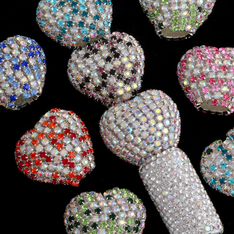 Wholesale Starry Sky Diamond Chain Love Acrylic Full Diamond Ball Straight Hole Bead DIY Beads