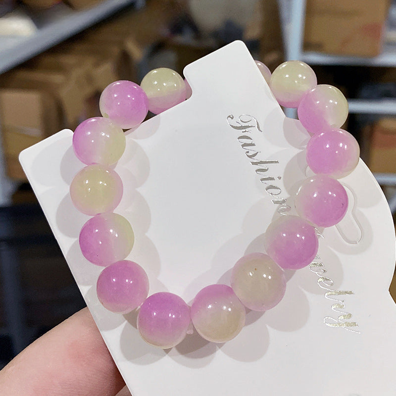 Wholesale Gradient Student Send Girlfriend Glazed Glass Bracelet