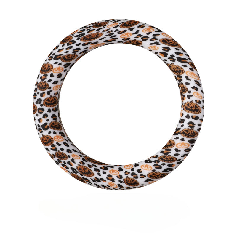 Wholesale 20pcs Silicone Bead Ring Keychain Beaded Jewelry Children DIY Handmade Silicone Bracelet