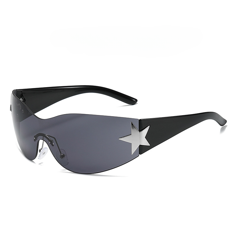 Wholesale One-piece Frameless Outdoor Cycling PC Sunglasses