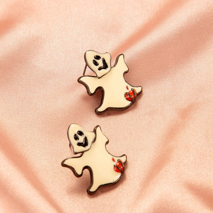 Wholesale Halloween Gothic Ghost Spider Skull Alloy Earrings