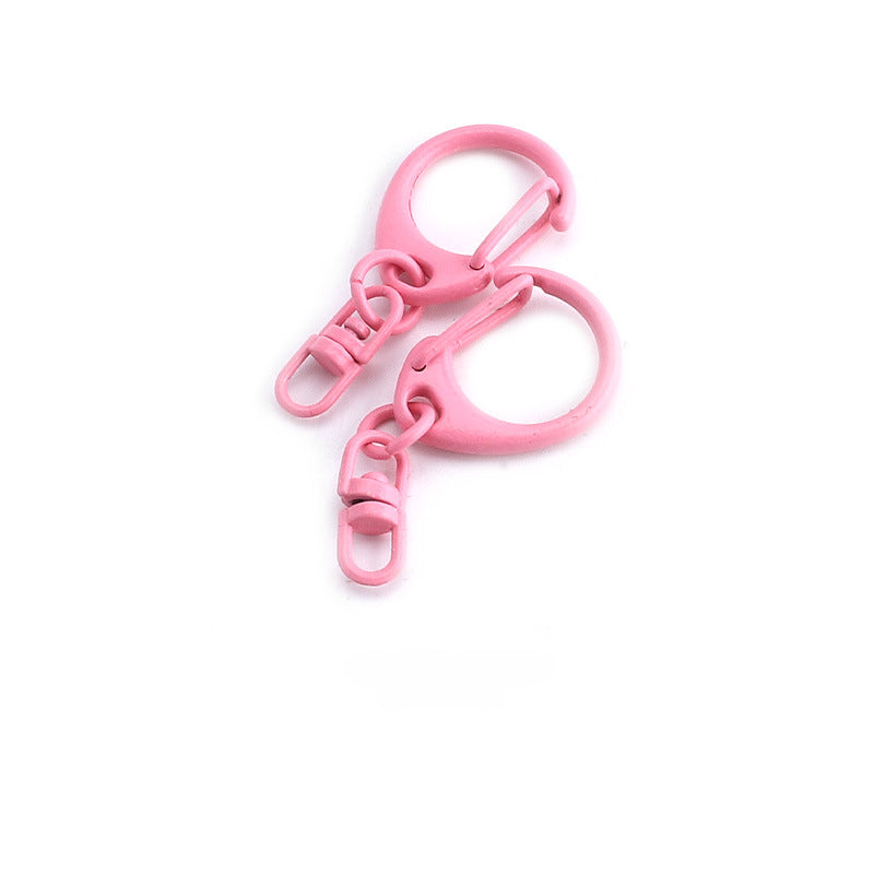 Wholesale of 10pcs Baking Paint Candy Color Metal Small C Buckle DIY Keychain Alloy Accessories
