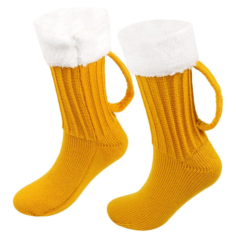 Wholesale Beer Socks Thick Woolen Socks Autumn and Winter Knitted Warm Mid-calf Socks