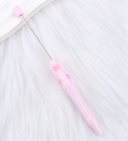 Wholesale DIY Pink Bow Pattern Printed Beaded Pen