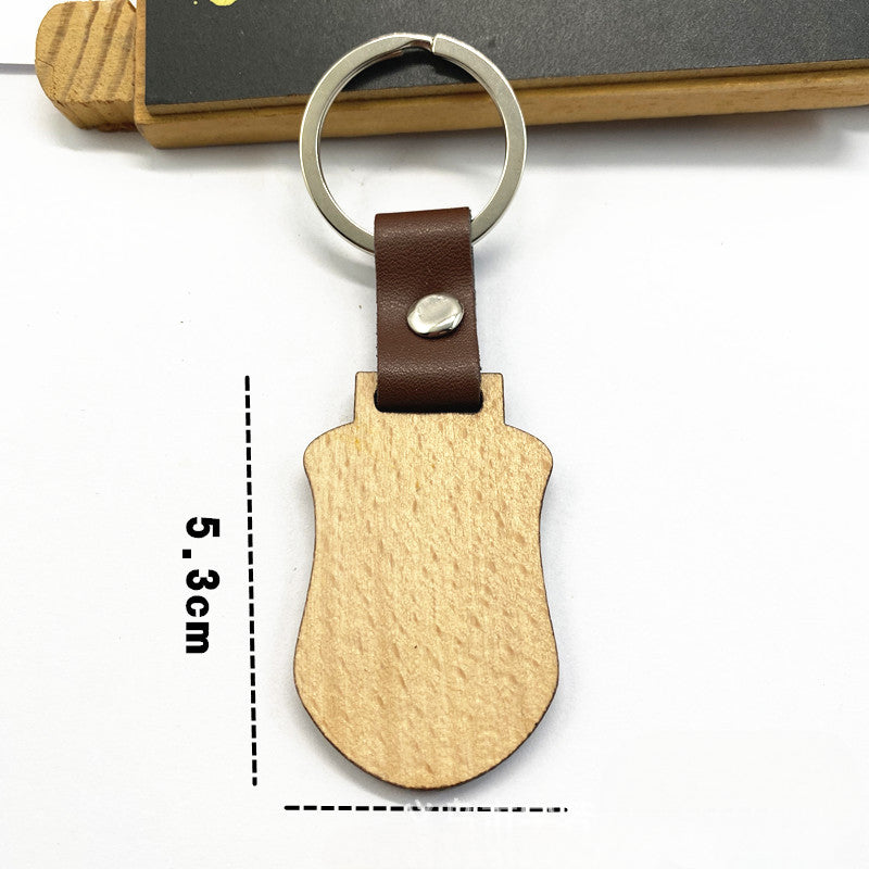 Llavero de madera en blanco de bricolaje al por mayor