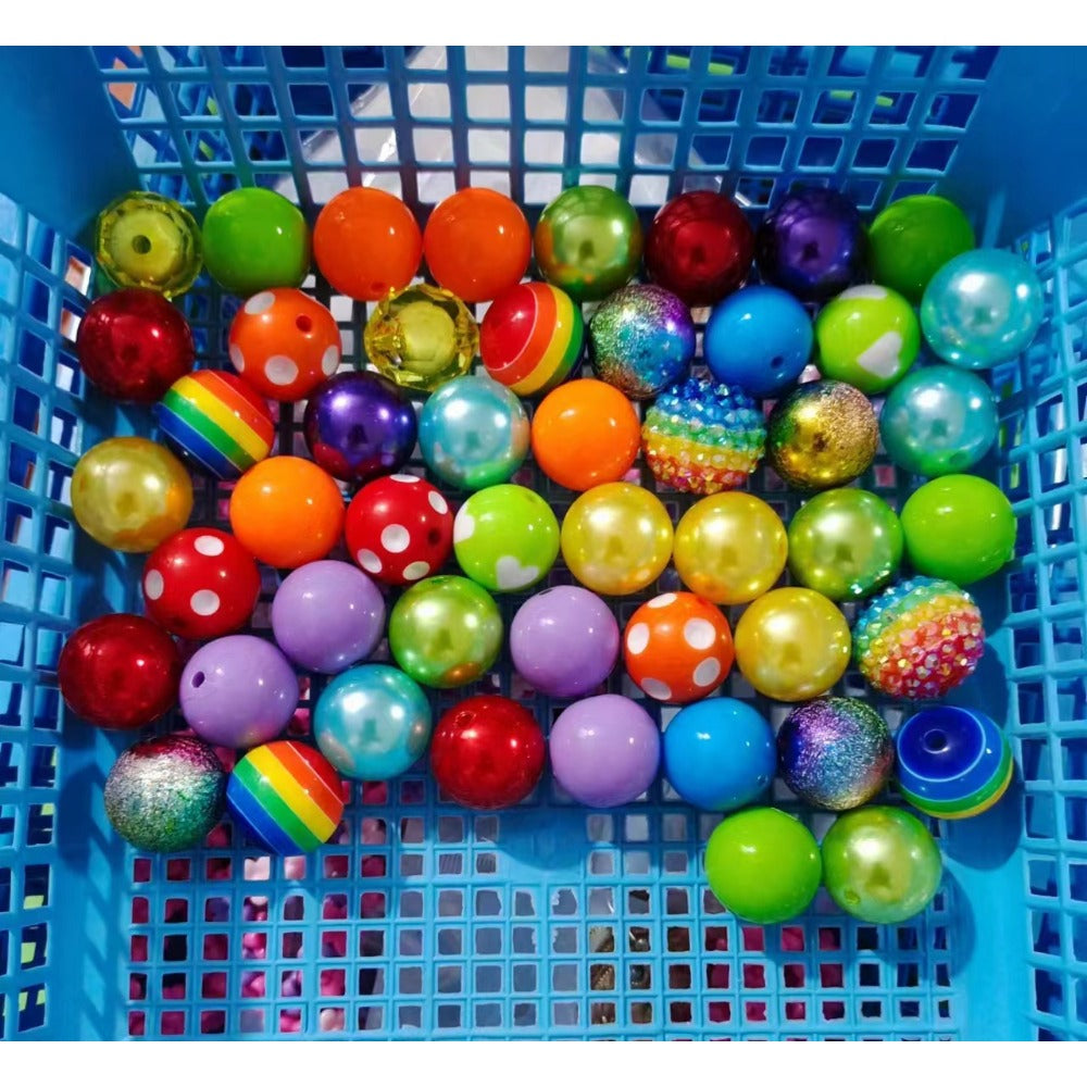 Wholesale 50pcs 20mm Acrylic Yellow Series Assorted Mixed Color Beads