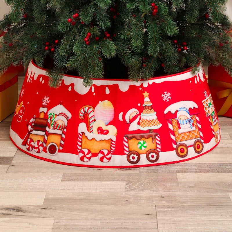 Wholesale Fabric Christmas Tree Skirt Base decoration Props
