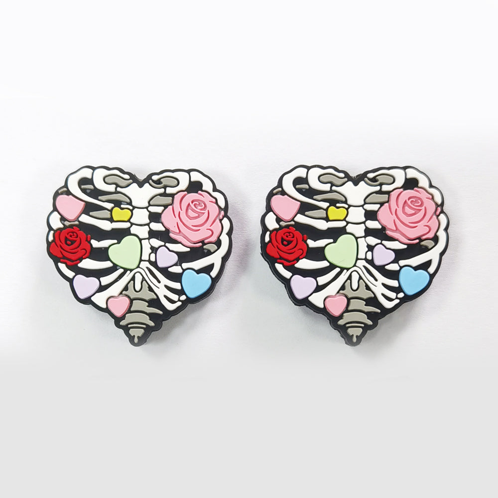 Wholesale 10pcs Creative Skeleton Love Flower Heart  Beads