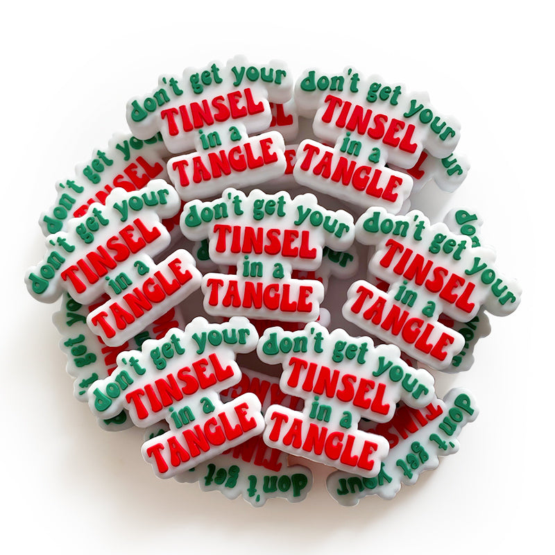 Wholesale 10PCS Don’t Get Your Tinsel in A Tangle Silicone Beads