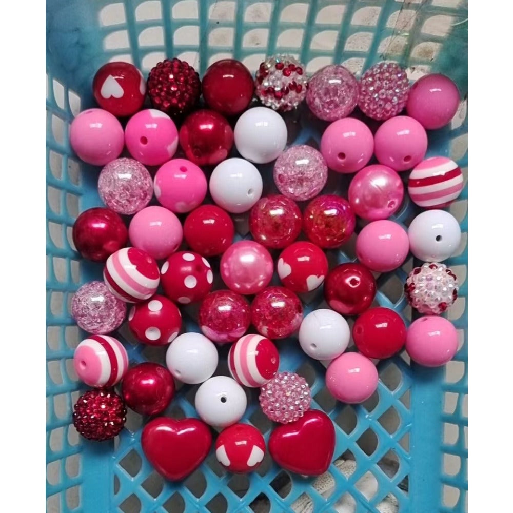 Wholesale 20MM Acrylic Pink Series Mixed Color Beads Combination