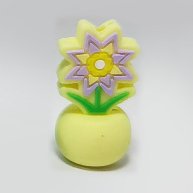 Wholesale 10PCS Creative Colorful Cartoon Image Flat Three-dimensional Rubber Beads