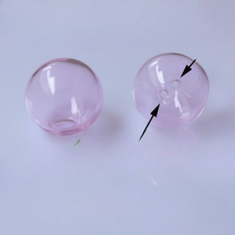 Wholesale Colored Glass Bubble Cover Diy Double Hole Jewelry Accessories Beads