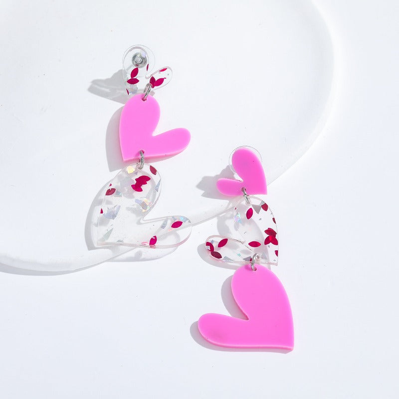Wholesale Valentine's Day Love Mirror Acrylic Sweet Temperament Personality Earrings