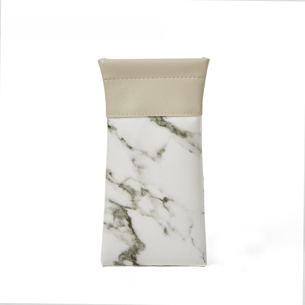 Wholesale Waterproof PU Leather Marble Patterned Eyeglass Bags for Storage