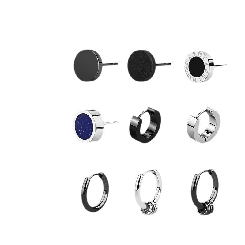 Wholesale Minimalist Titanium Steel Individual Personalized Set Trendy Earrings