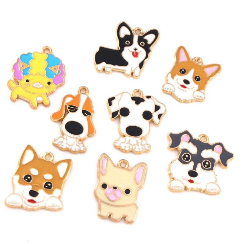 Wholesale Cartoon Pet Dog Diy Alloy Oil Drop Pendant