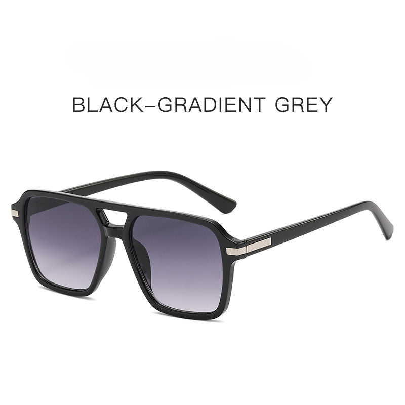 Wholesale Retro Double Beam Square Frame PC Sunglasses