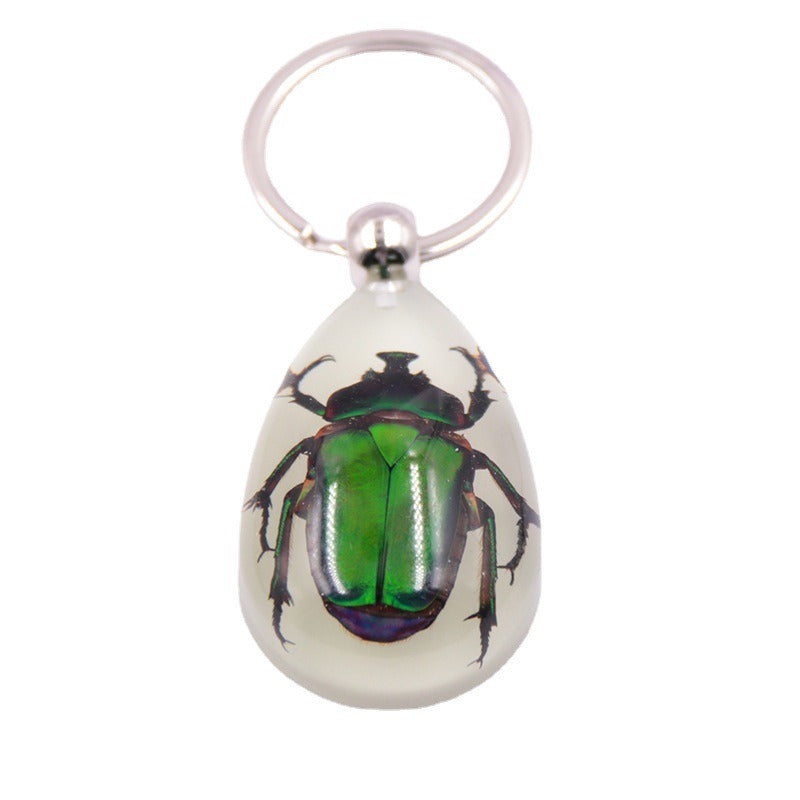 Wholesale 6pcs Luminous Insects Epoxy Resin Keychain