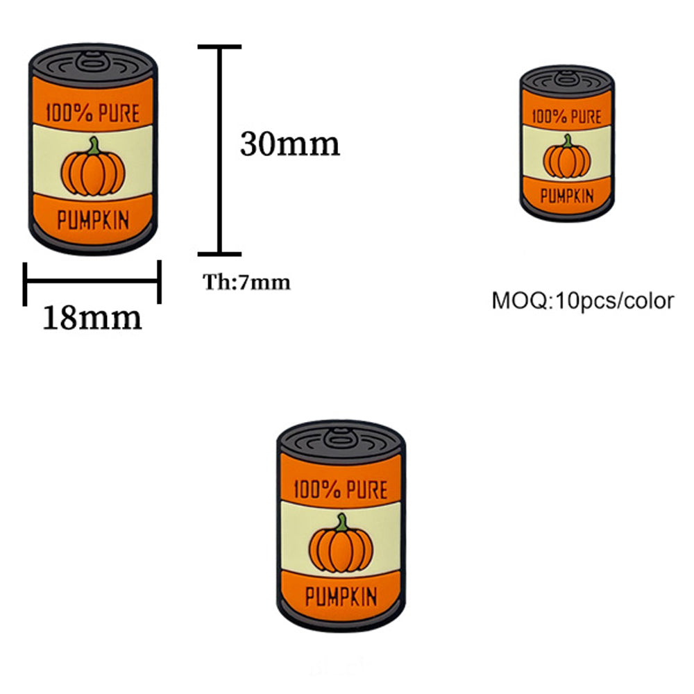 Wholesale 20pcs Cartoon Pumpkin Apple Canned Silicone Beads