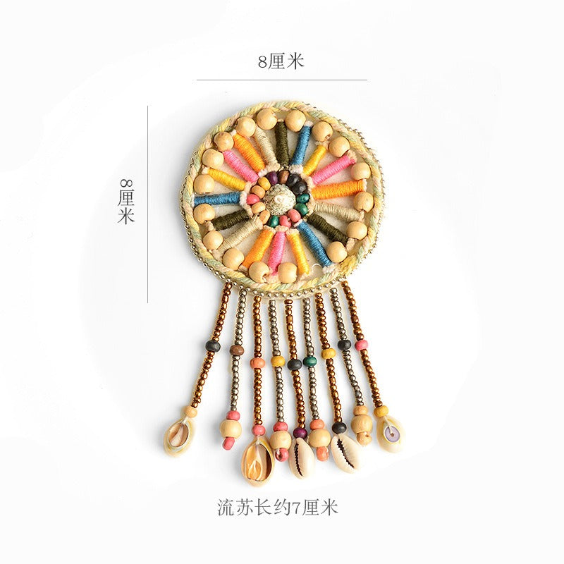 Wholesale DIY Handmade Beaded Cloth Patch Bohemian Tassel Hat Clothing Decoration