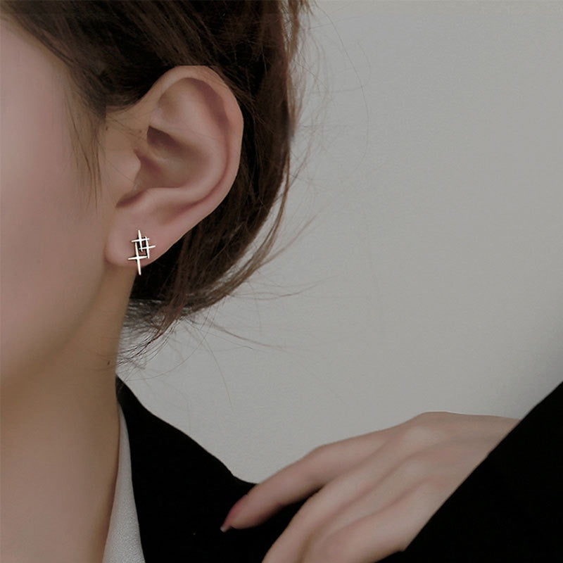 Wholesale 925 Silver Retro Star Earrings