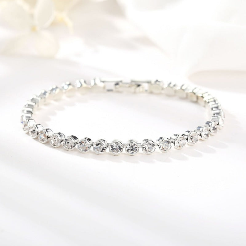 Wholesale Full Diamond Single Row Alloy Bracelets
