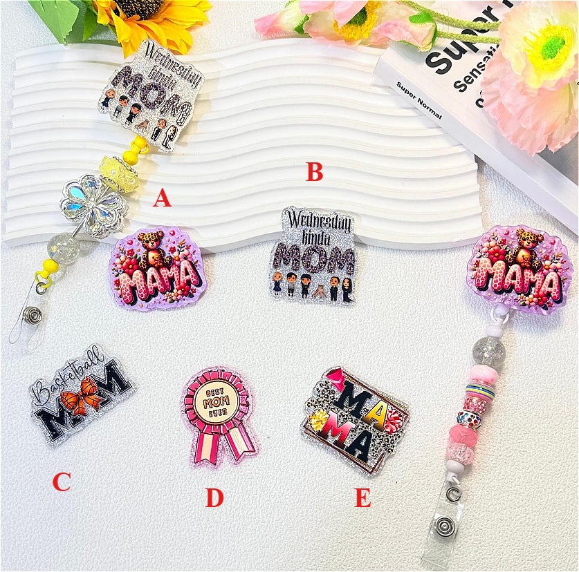 Wholesale 5 Pcs/10 Pcs/20 Pcs Mother's Day Bear Cartoon Bow Acrylic Flatbacks ( Mother's Day/Cartoon/Bow ) for DIY Badge Reels & Phone Stands OLY Exclusive