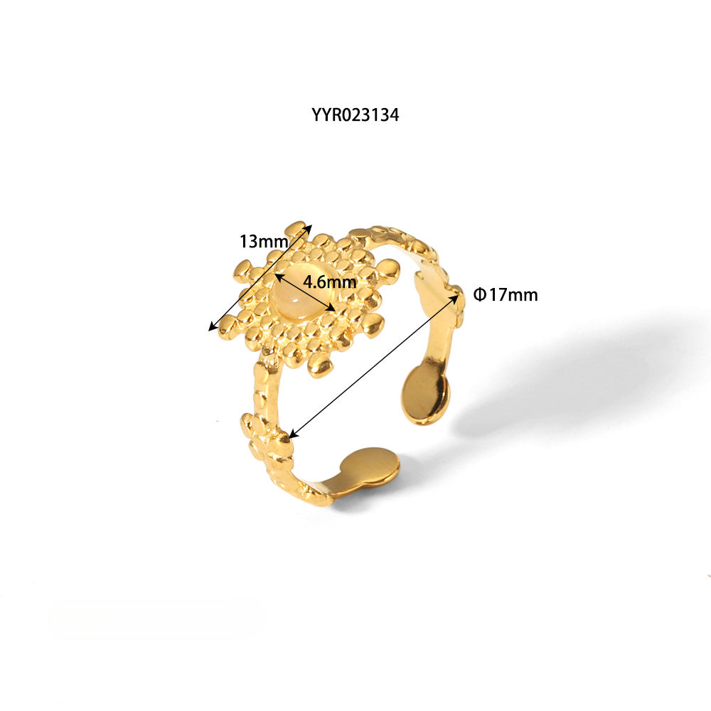 Wholesale Gold Titanium Steel Open Ring