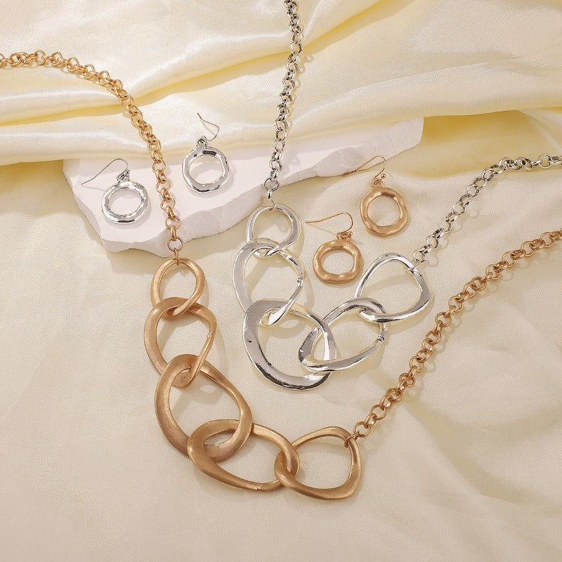 Wholesale Alloy Creative Fashion Punk Style Splicing Ring Necklace