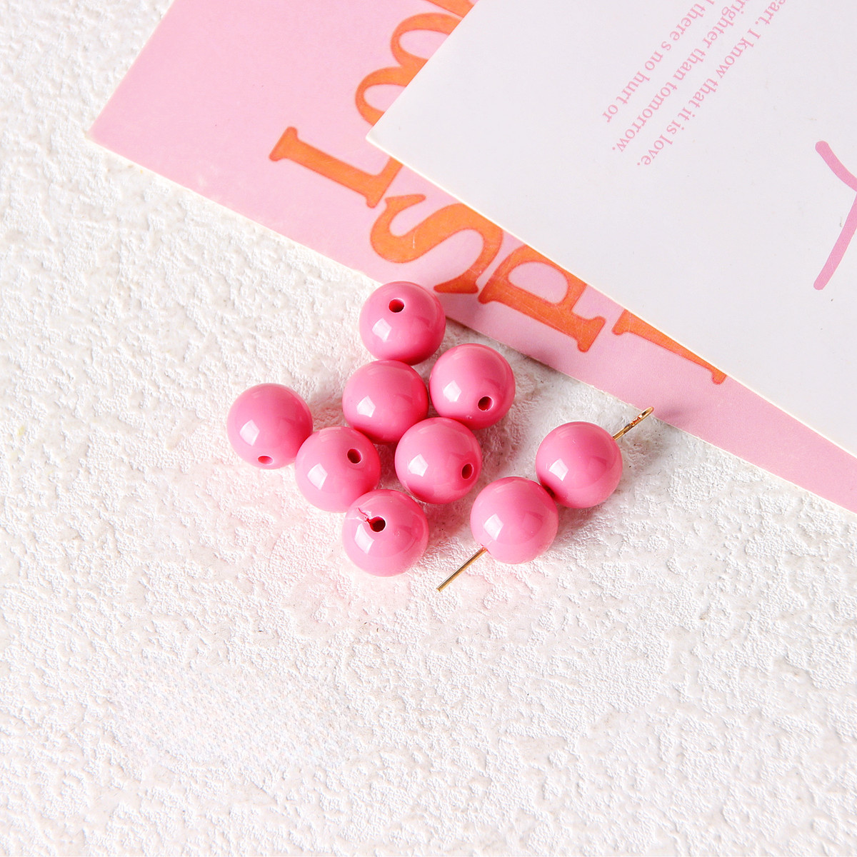 Wholesale 10pcs Solid Color Acrylic Candy Round Beads