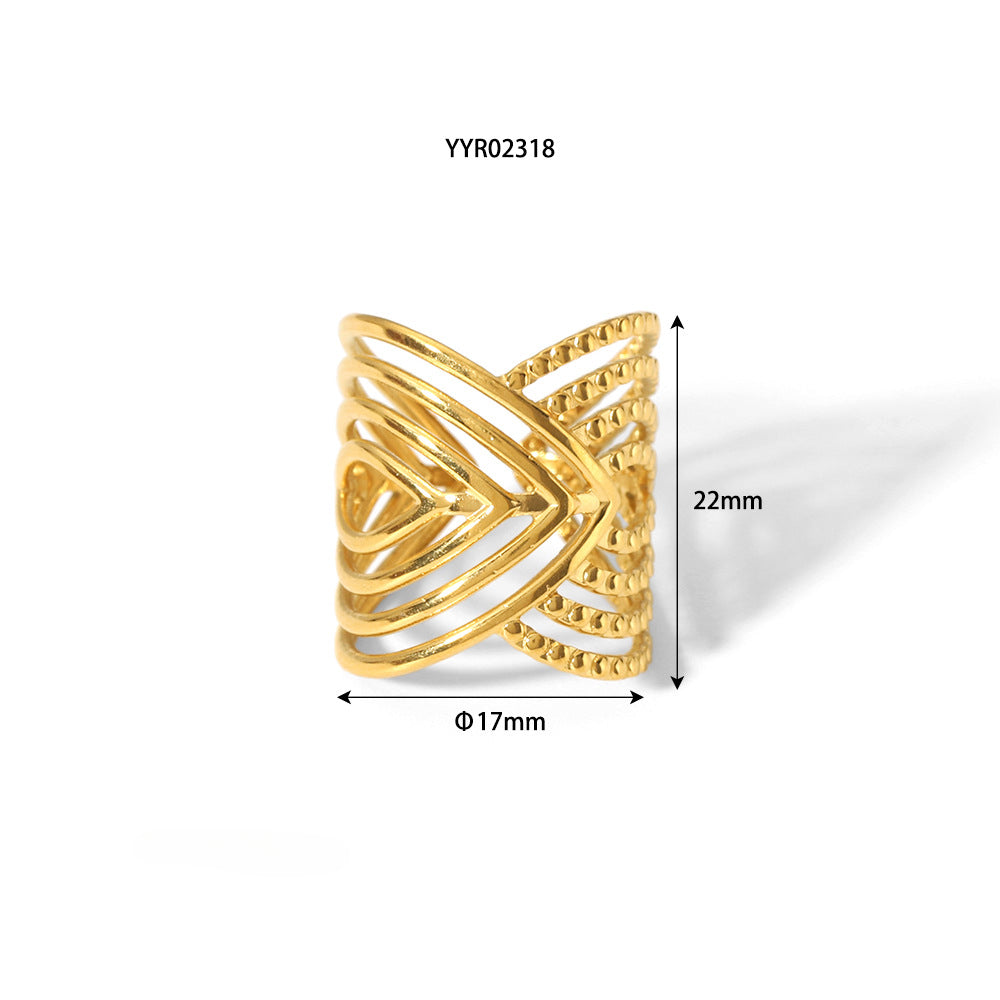 Wholesale Gold Titanium Steel Open Ring