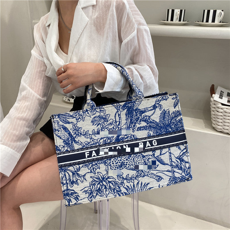 Wholesale Simple Fashion Tote Retro Large Flower Handbag