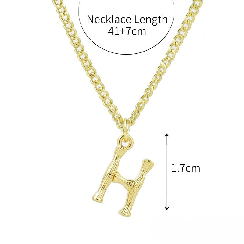 Wholesale Bamboo Letter Alloy Necklaces