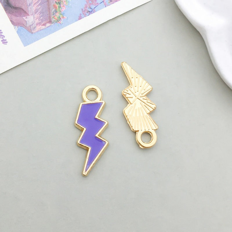 Wholesale Mix 30 Purple Drip Oil Alloy Cute Cartoon Simulation Animal Pendant